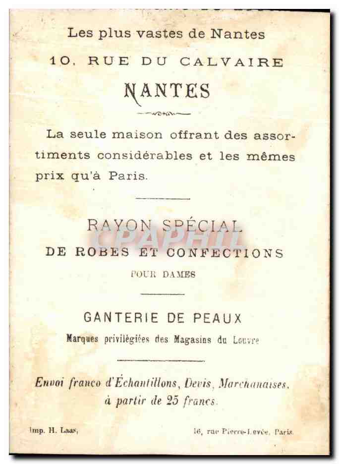 Nantes — La mode sous Louis XI — Éditeur H. Laas, n° 509 510 — Rückseite
