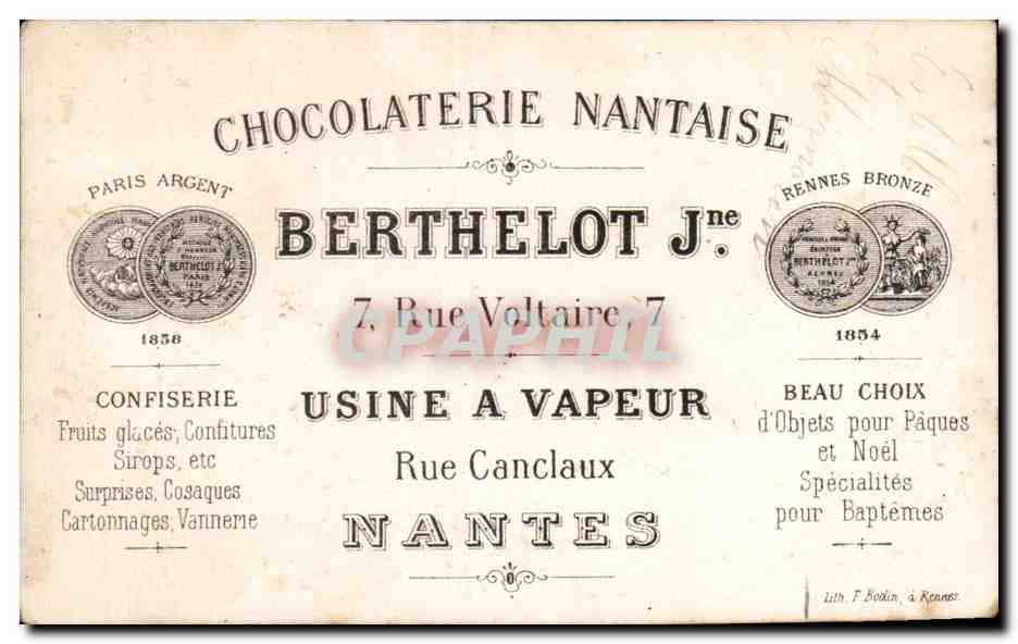 Chromo Chocolaterie Nantaise Berthelot Usine A Vapeur