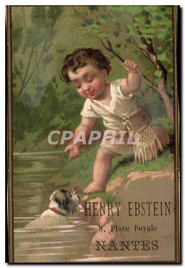 Chromo Henry Ebstein Place Royale Nantes Enfant chien