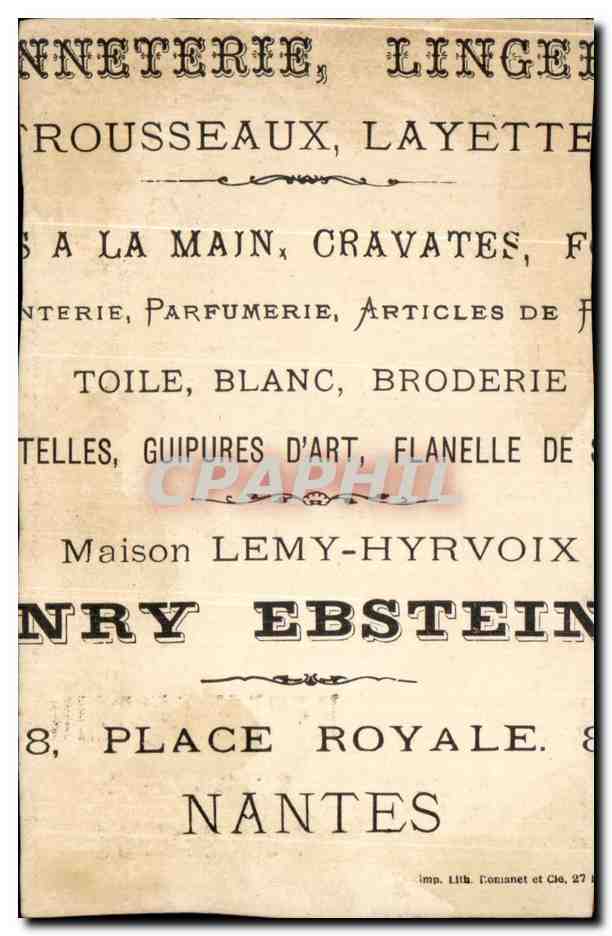 Chromo Henry Ebstein Place Royale Nantes Enfant chien — Verso