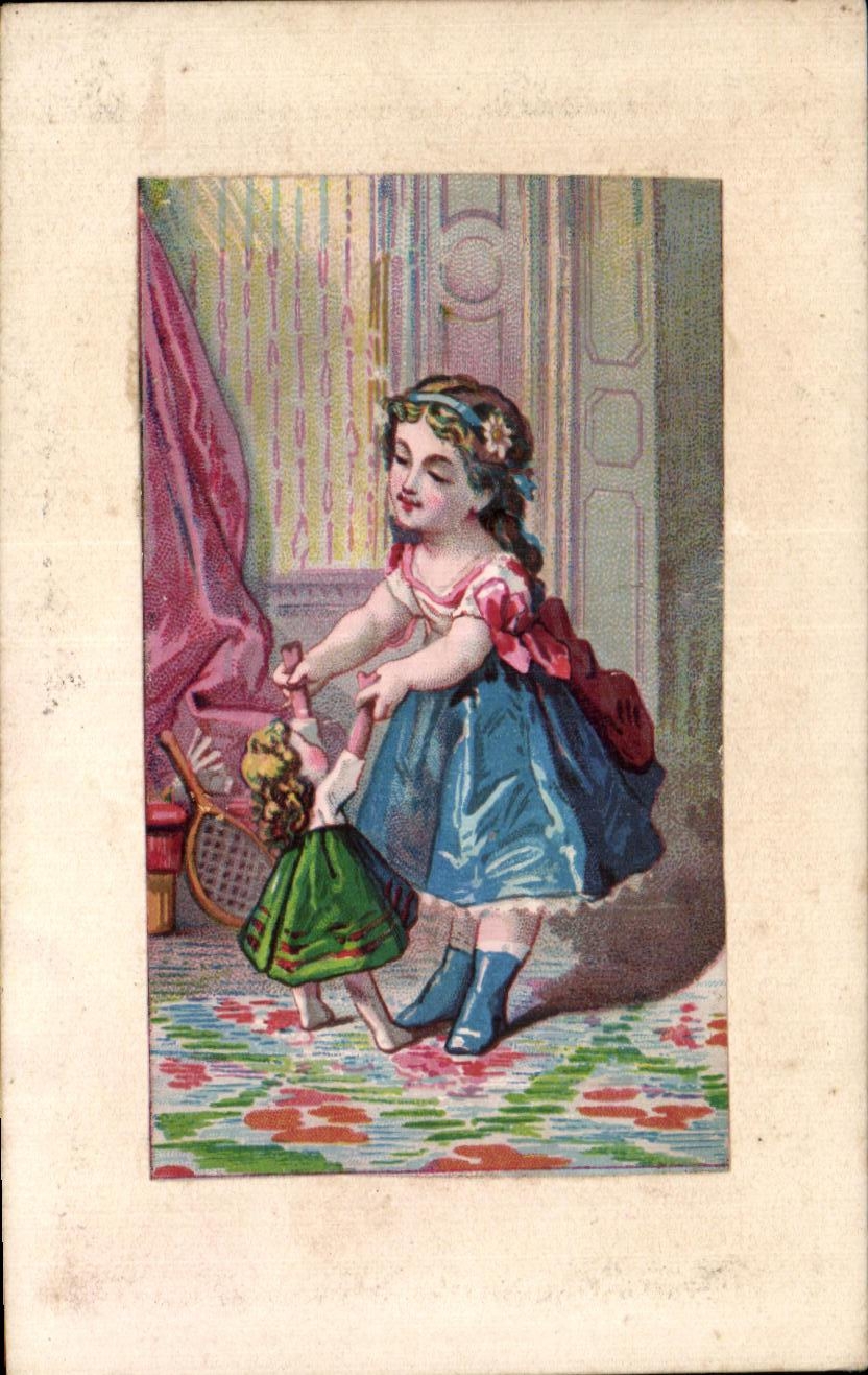 Chromo Chocolaterie Nantaise Berthelot Rue voltaire Usine A Vapeur Rue Canclaux Nantes Enfant poupee