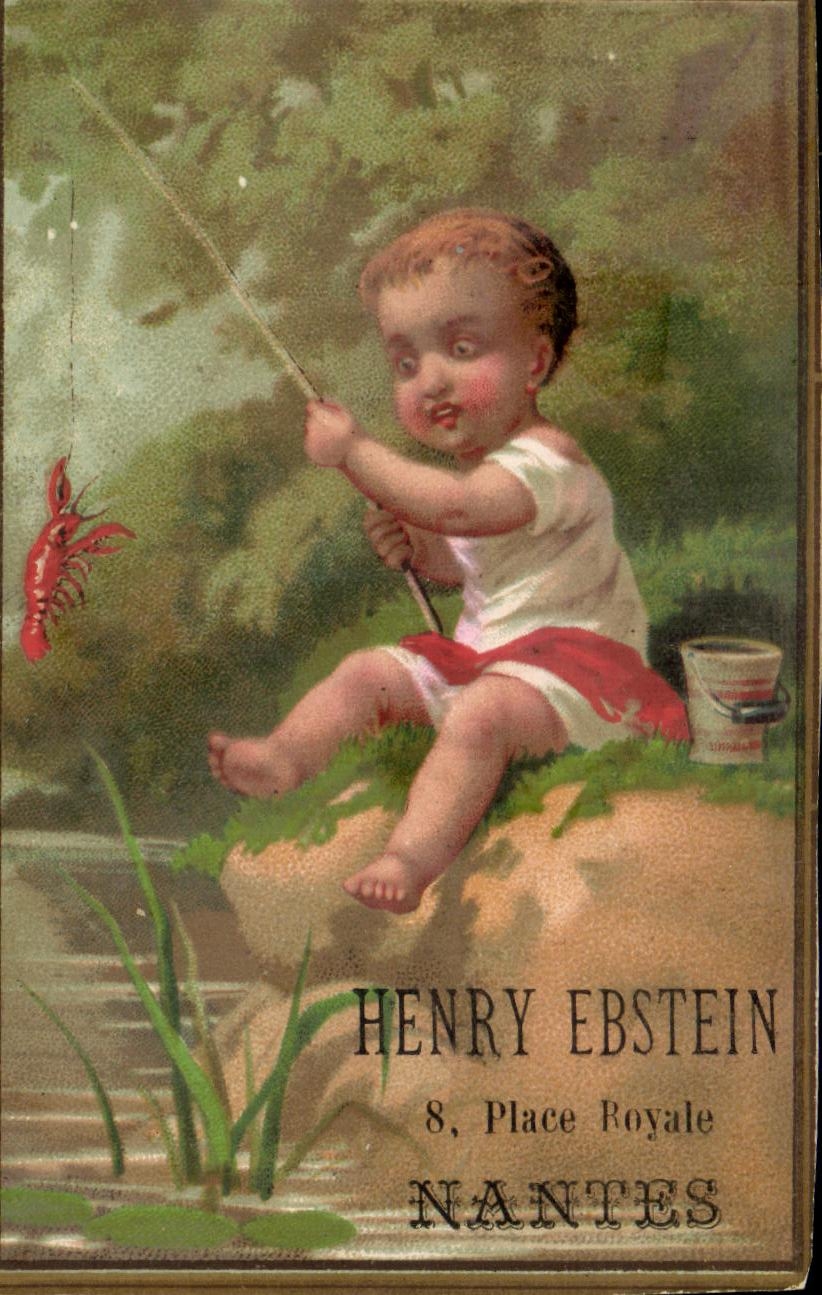 Chromo Henry Ebstein Place Roayle Nantes Enfant Peche Ecrevisse