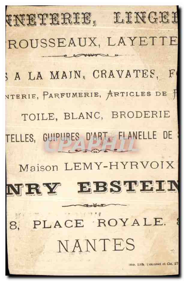 Chromo Henry Ebstein Place Roayle Nantes Enfant Peche Ecrevisse — Verso