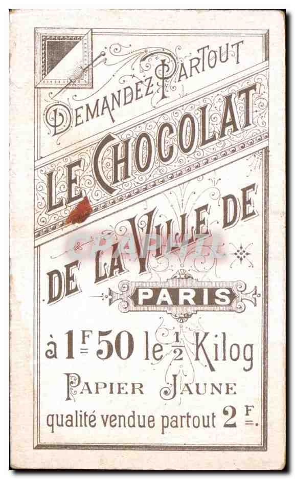 Chromo Chocolat De La Ville De Paris Paris Hotel Cluny — Rückseite