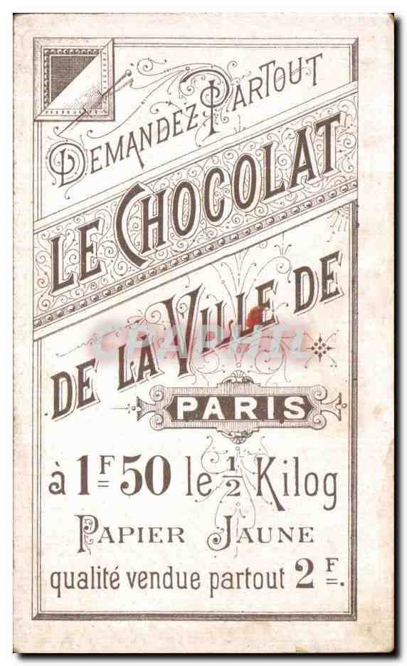 Chromo Chocolat De La Ville Paris Opera — Verso