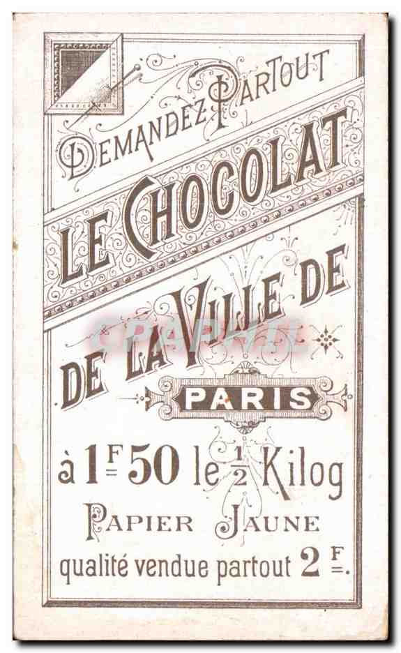 Chromo Chocolat De La Ville De Paris Hotel Cluny — Rückseite