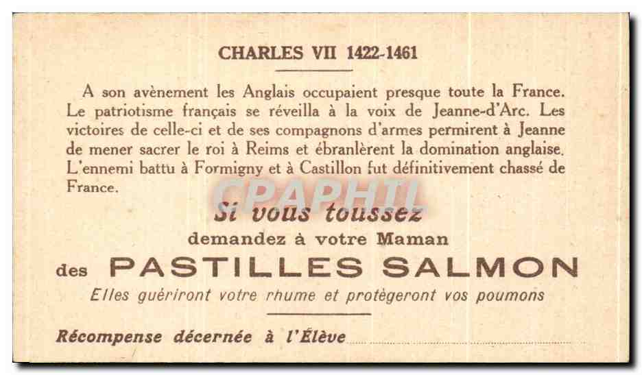 Chromo Charles VII Jeanne d'arc Pastilles Salmon  — Rückseite