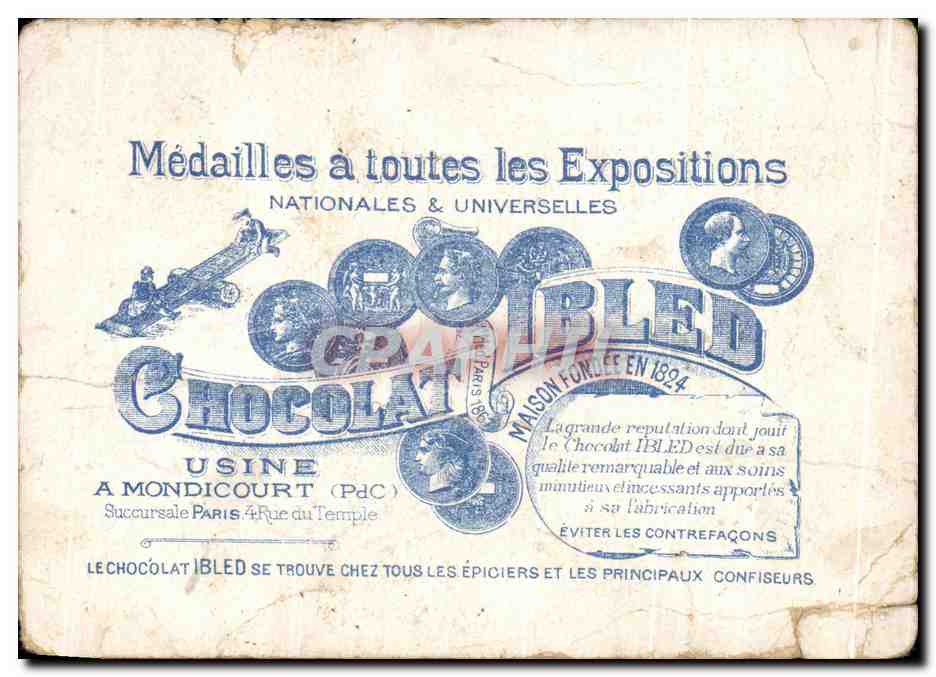 Chromo Chocolat Ibled Paris Mondicourt Chien  — Rückseite