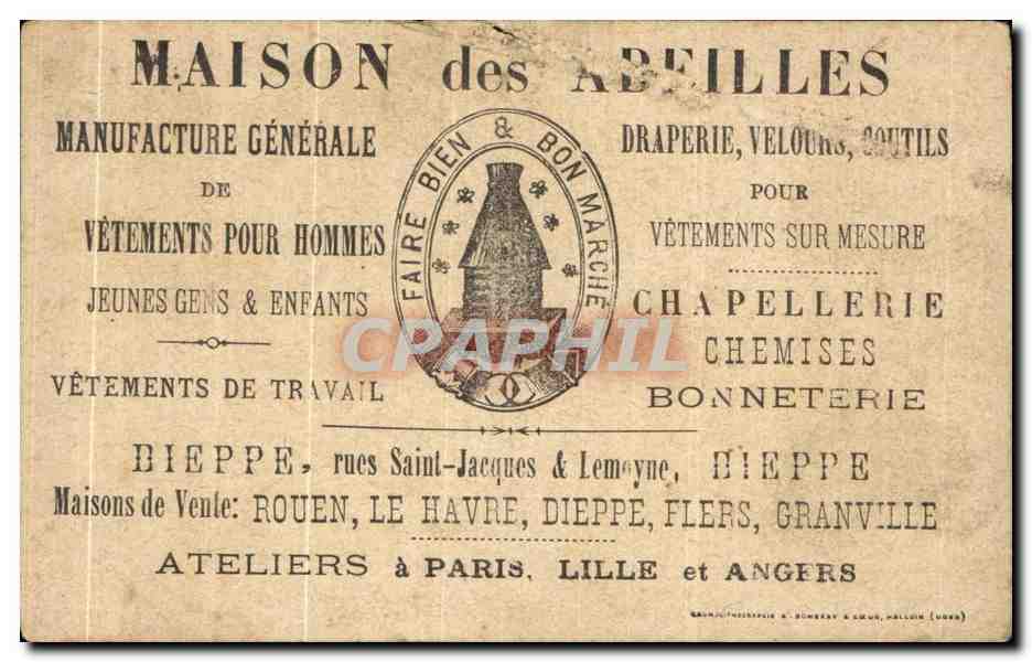 Chromo Maison des Abeilles Manufacture Generale Draperie Oriolus galbuma Merle dore  — Rückseite