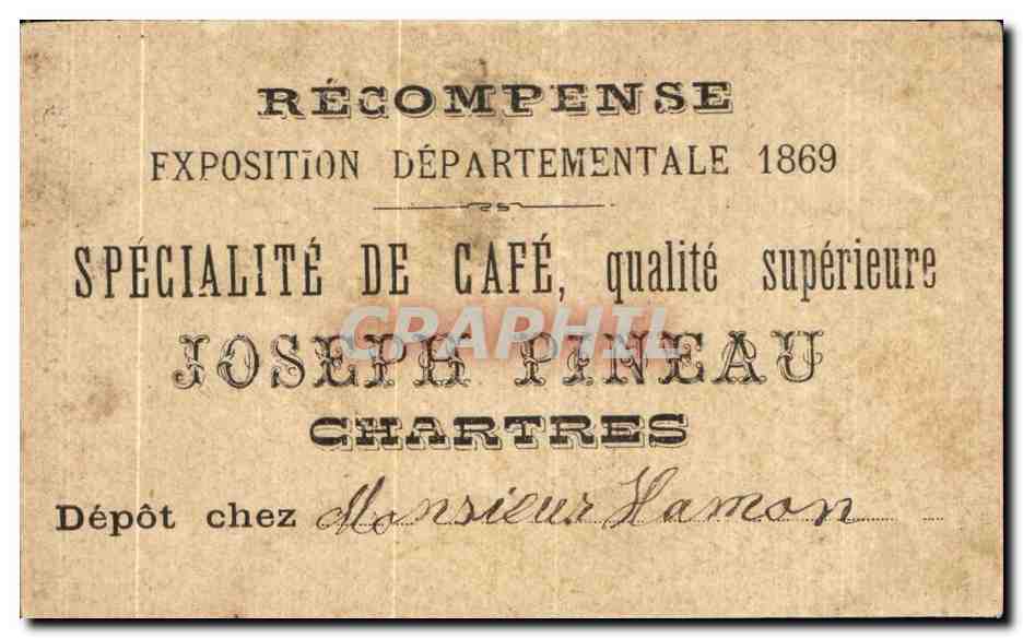 Chromo Enfant Cafe Joseph Pineau Chartres — Verso