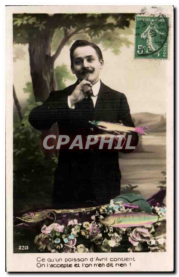 CPA Fantaisie Homme Avril 