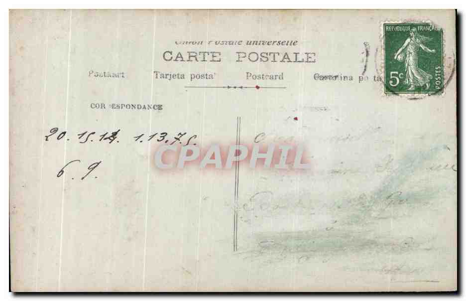 CPA Fantaisie Homme Poisson Avril Paques  — Rückseite