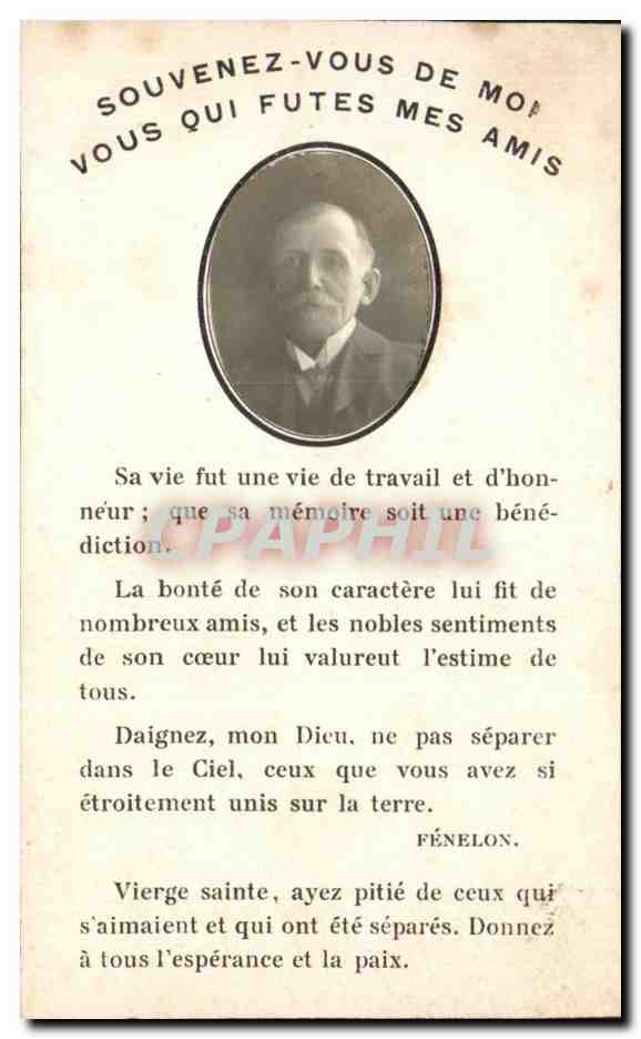 Portrait d'un homme — hommage funèbre — FÉNELON