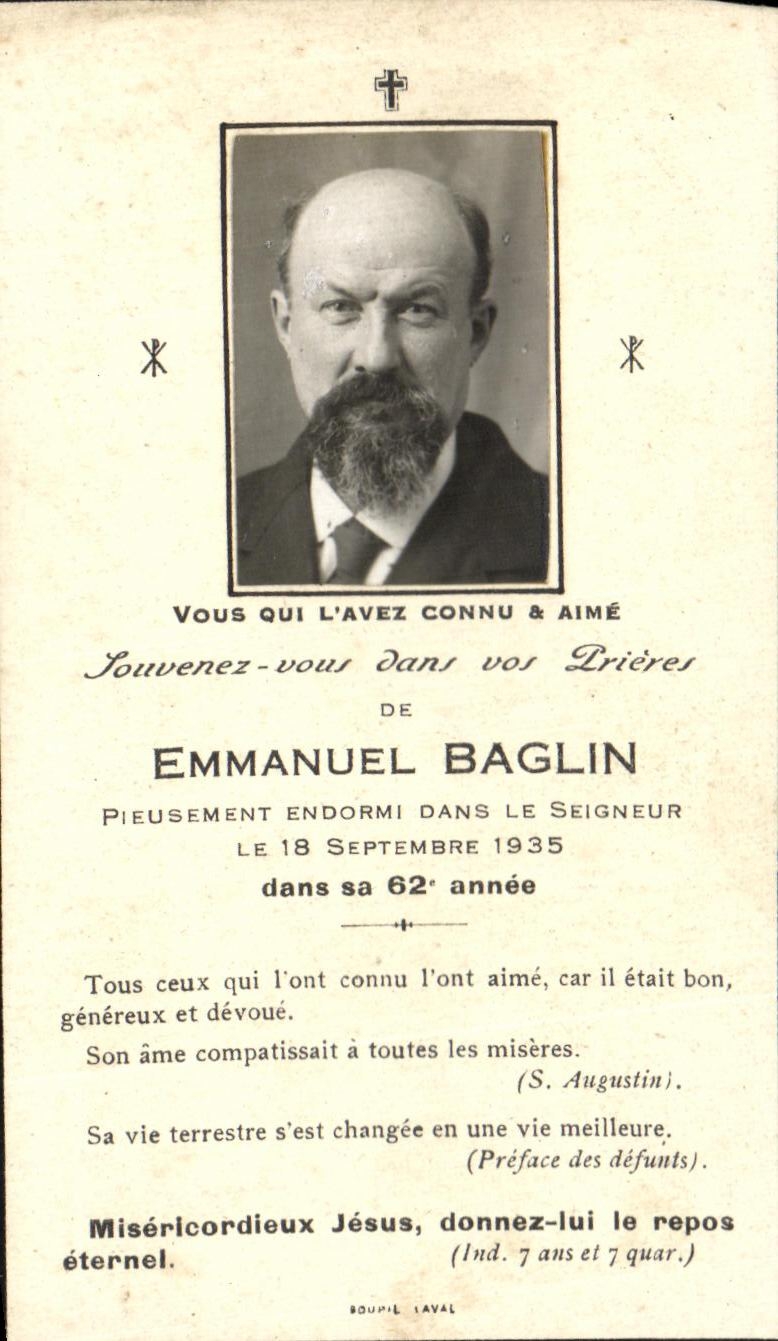 Image pieuse Emmanuel Baglin