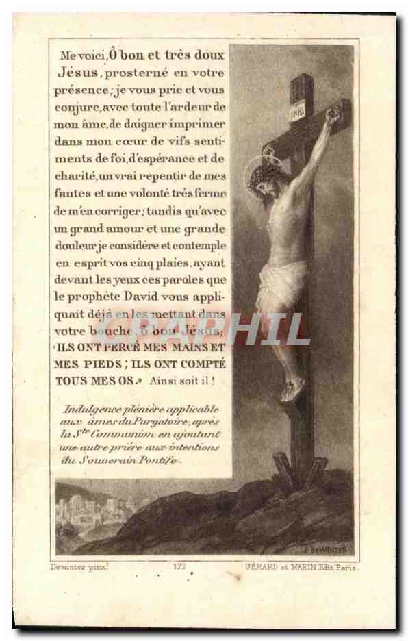Image pieuse Me voici O Ben et tres Doux Jesus Christ