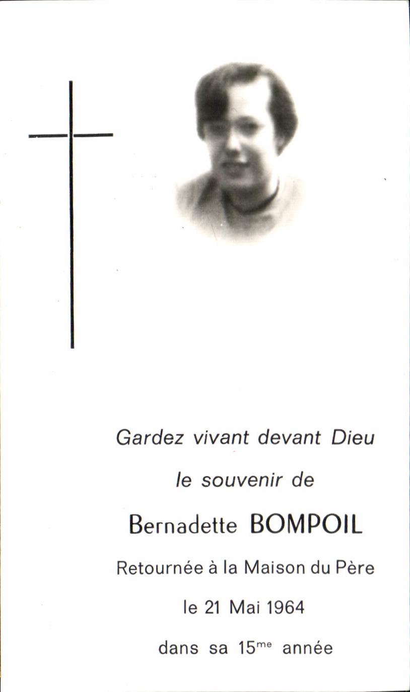 Image pieuse Bernadette Bompoil