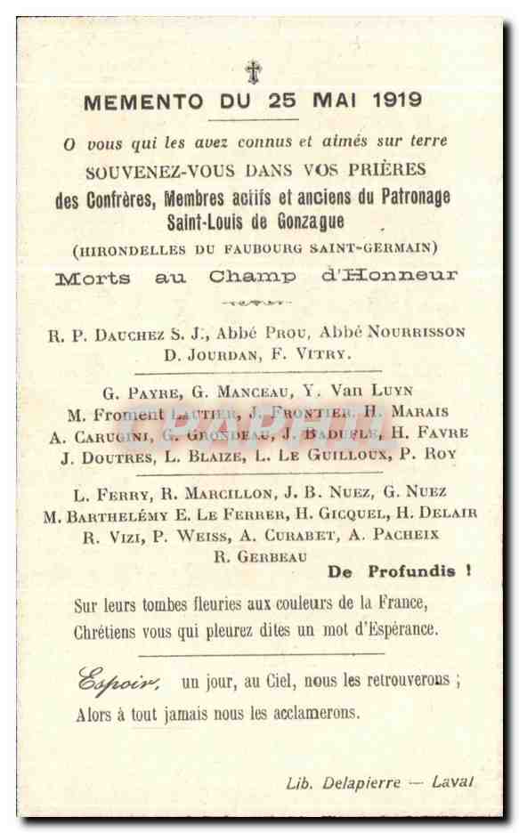 Crucifixion — pour l'humanité, pour la patrie — A. Roblot, Paris — Verso