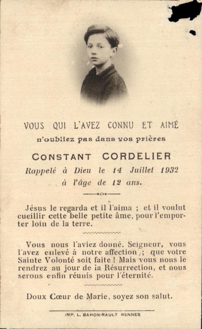 Image pieuse Constant Cordelier 