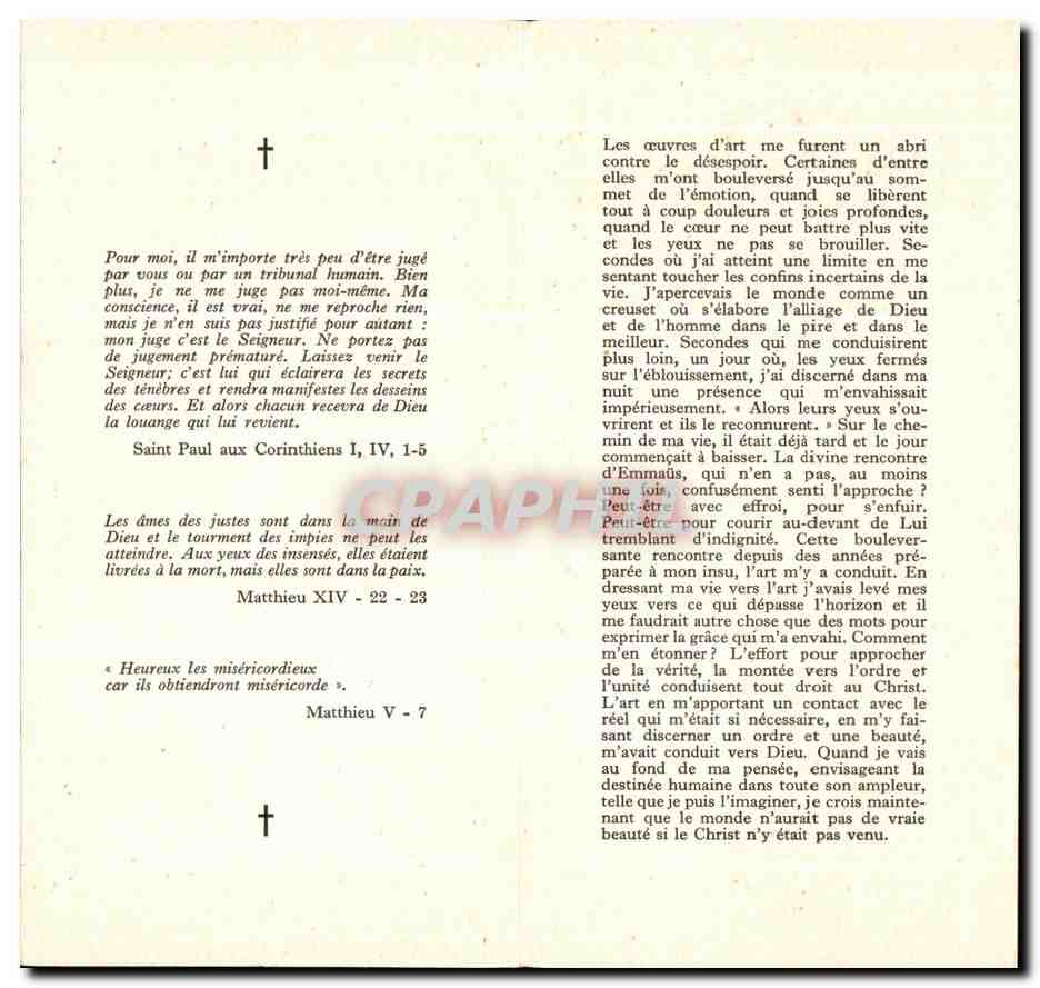 Image pieuse In Memoriam Paul Baudouin — Verso