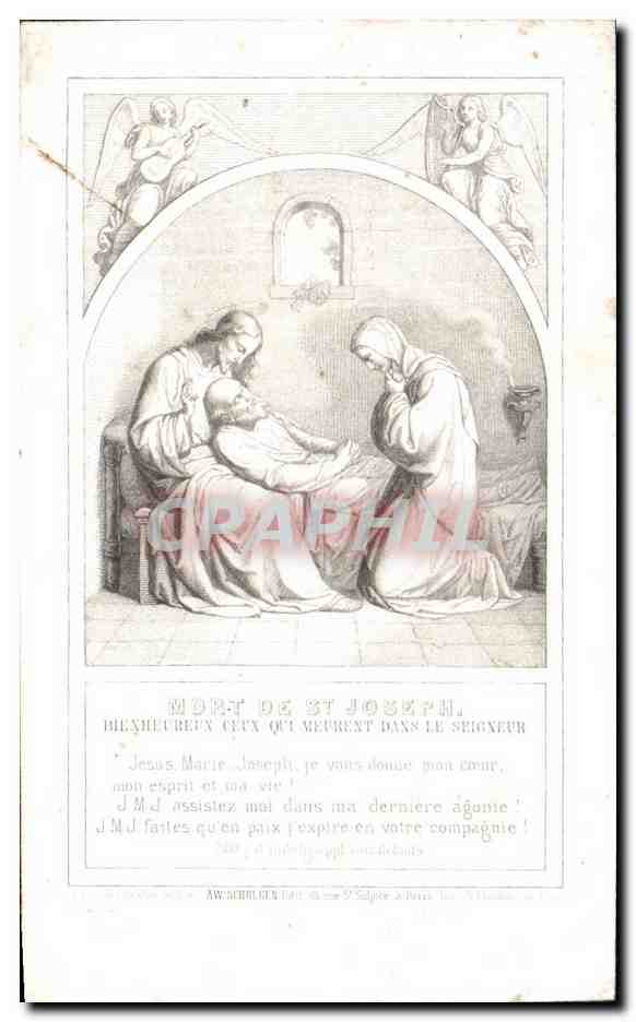 Image pieuse Mort de Saint Jopseh Joseph Michel Tallon Beauregard