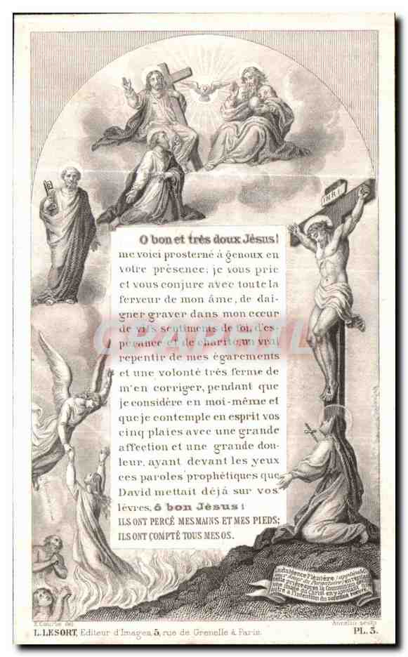 Image pieuse Emmanuel Goguela — Verso