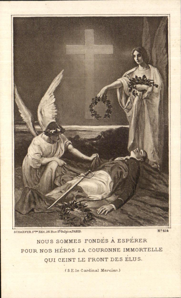 Image pieuse Christ Ange Militaria 