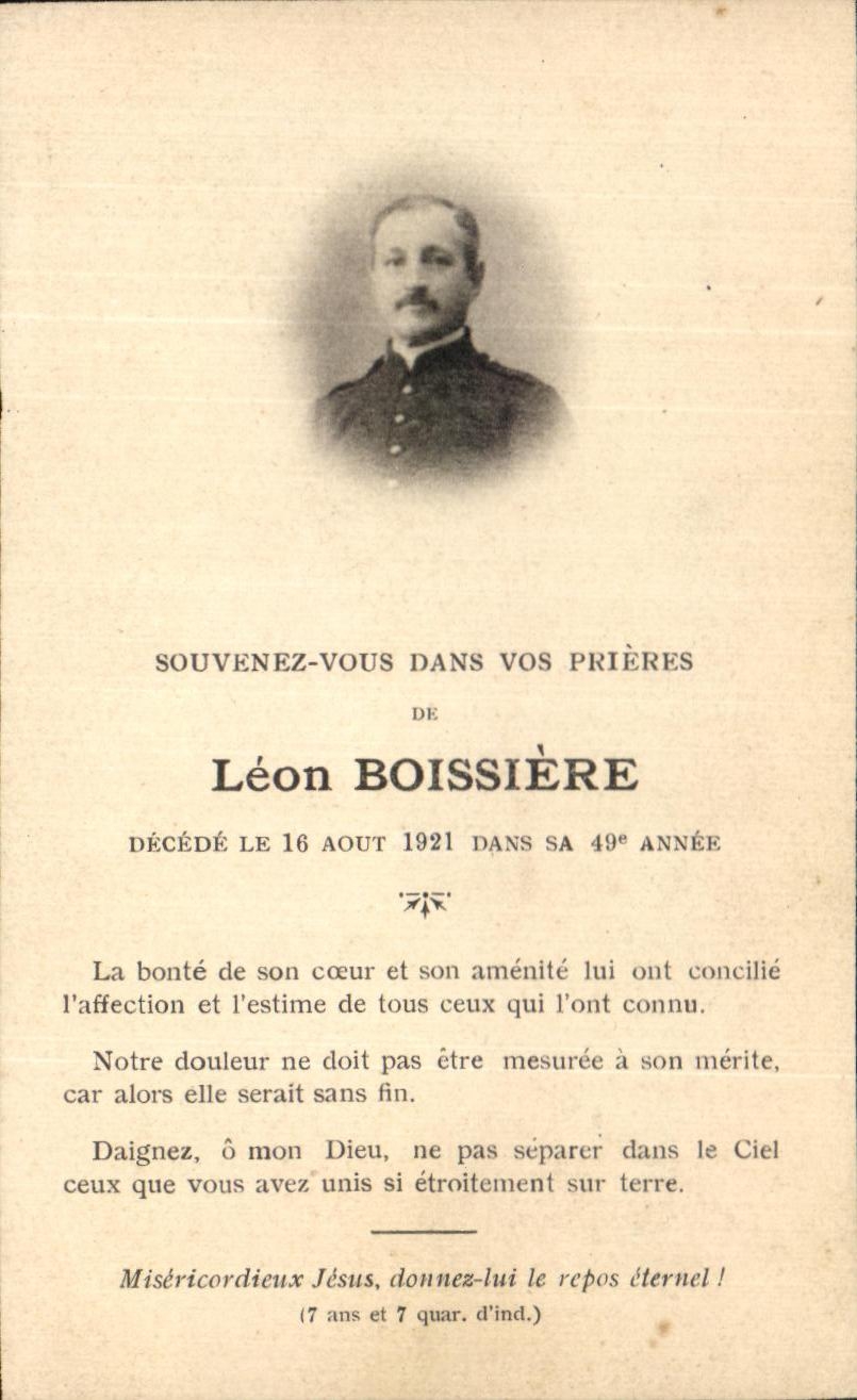 Image pieuse Leon Boissiere