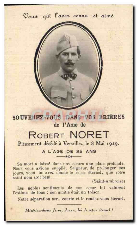 Robert Noret — Mort à 35 ans à Versailles le 8 mai 1929 — Éditeur : Rousseau-Jean, Paris
