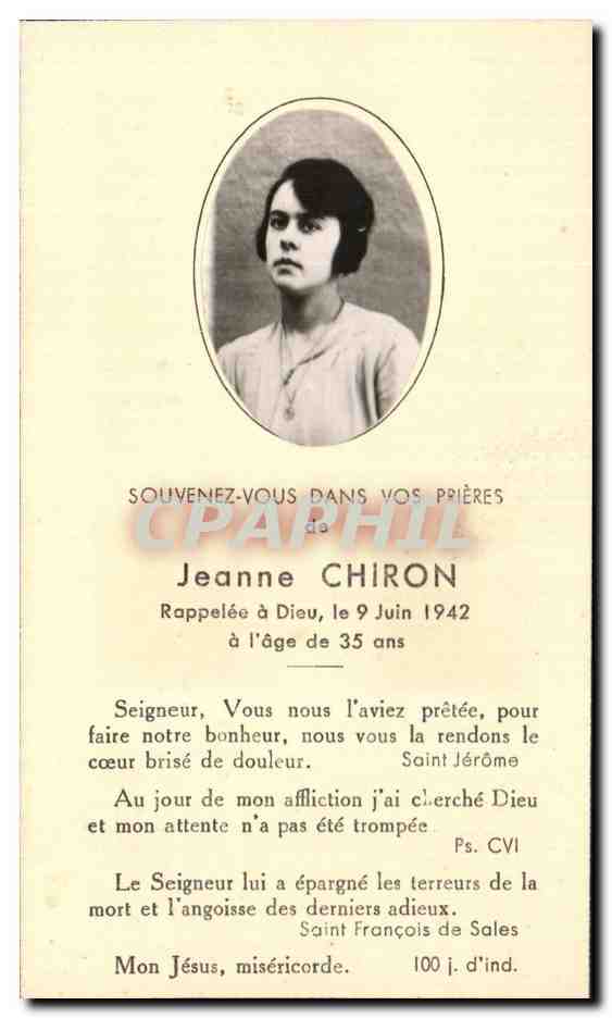 Image pieuseJeanne Chiron 