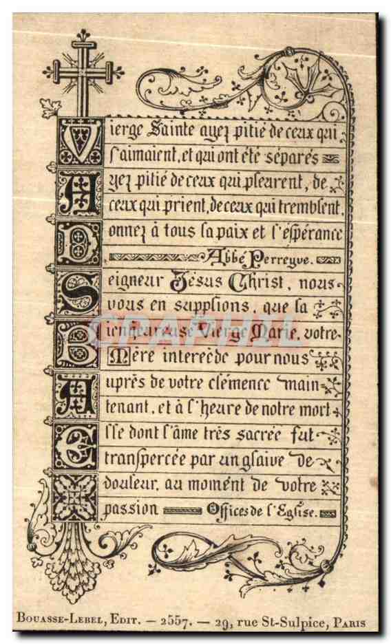 Image pieuse Madame Emilie Baillergeau Angers — Rückseite