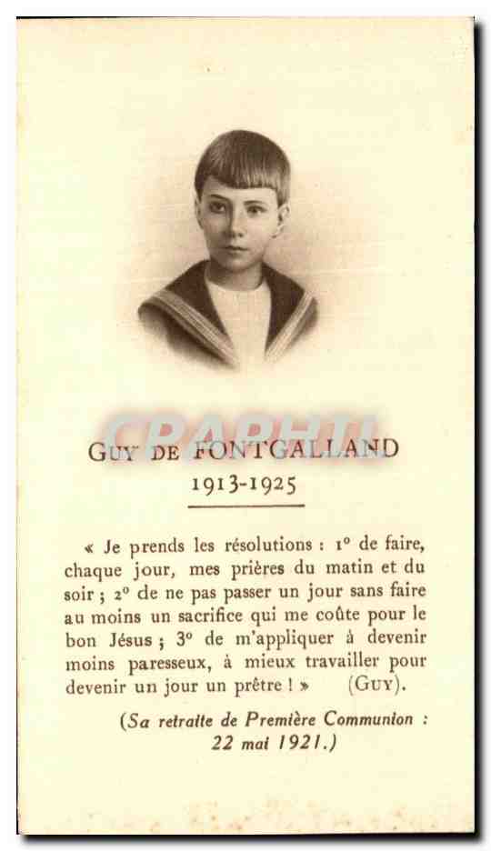 Image pieuse Guy De Fontgalland 