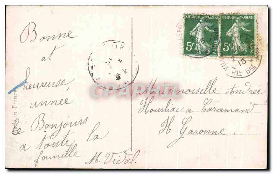 CPA Fantaisie Fer a cheval Garcon  — Verso