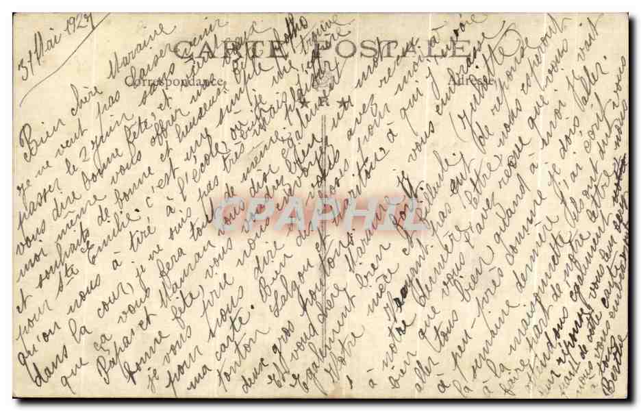CARTE PHOTO Fille et sa poupee Enfant — Verso
