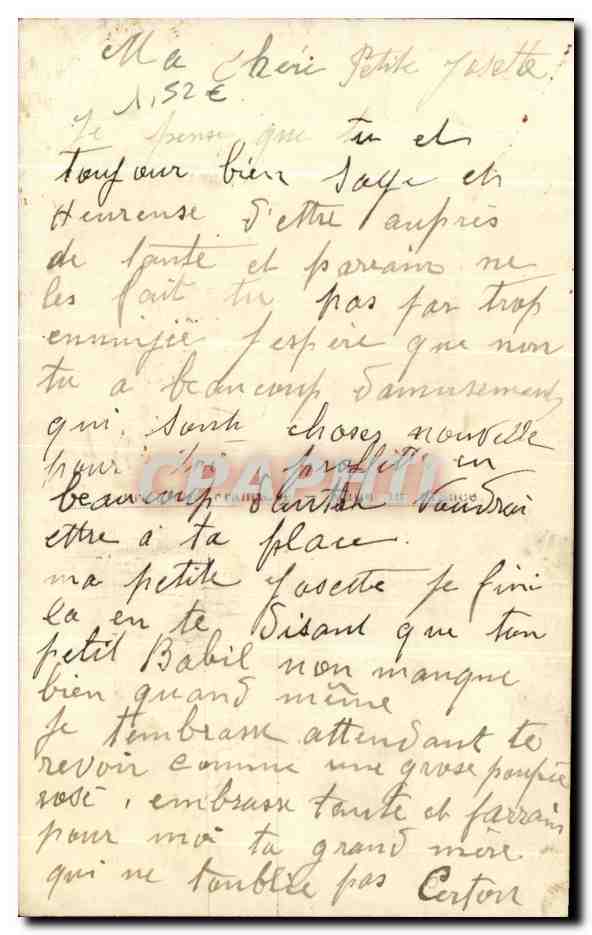 CPA Fantaisie Enfant Fille chien — Rückseite