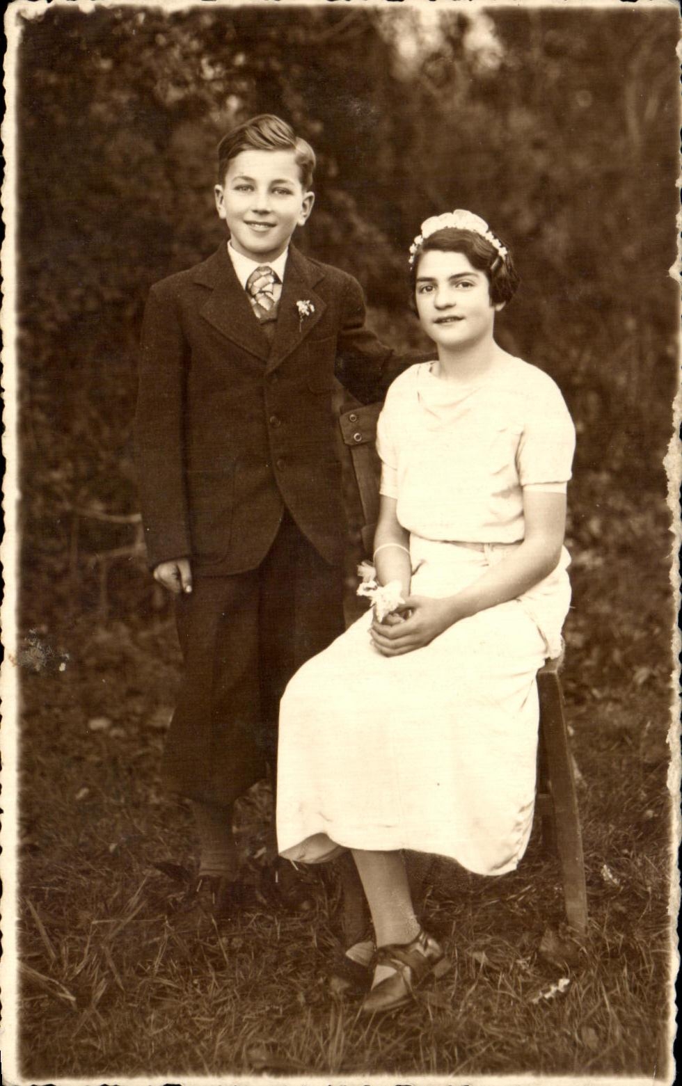 CARTE PHOTO couple Enfants Folklore 