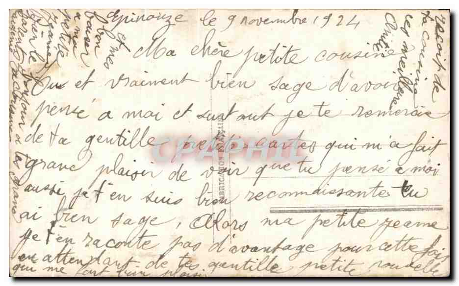 CPA Fantaisie Enfant Fille — Verso