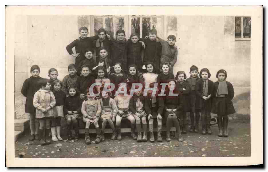 CARTE PHOTO Enfants Ecole 1941