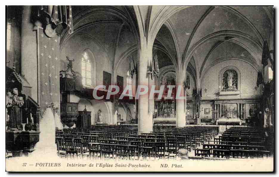 Poitiers — Intérieur de l'Église Saint-Porchaire — ND. Phot.