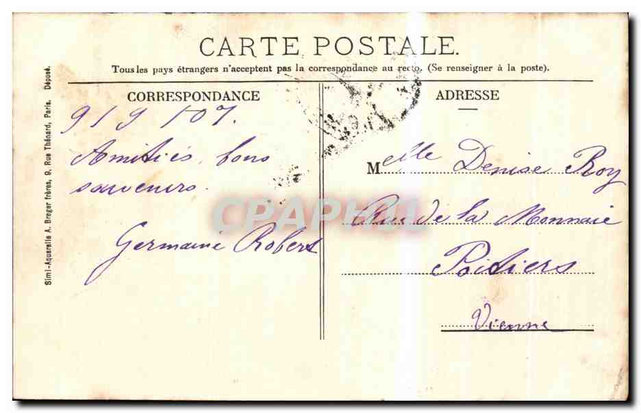 CPA Louveciennes Entree du Chateau du Pont — Back