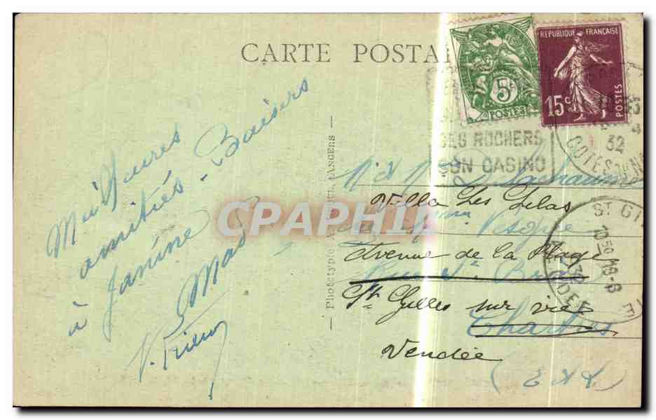 Ploumanach (C.-du-N.) — Rochers étranges - Le Lapin — AB — Verso