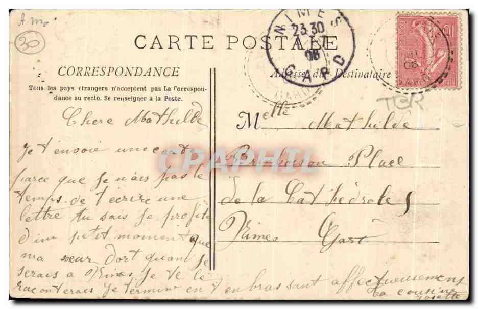 CPA Chartreuse de Valbonne Choeur et Chapelle — Rückseite