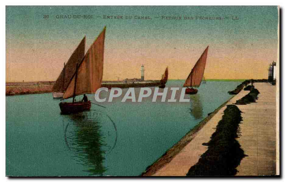 CPA Grau Du roi Entree Du Canal Retour Des Fecheurs Bateaux