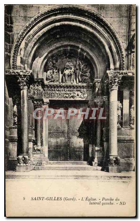 Saint-Gilles (Gard) - L'Église - Porche du latéral gauche - ND