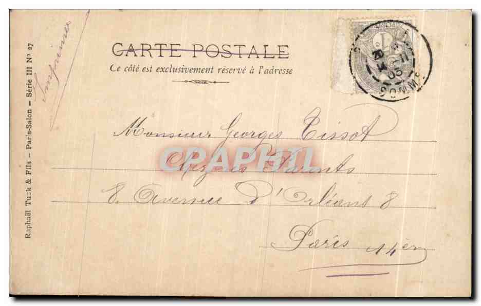 CPA Salon 1903 Prinet Le Pique Nique — Verso