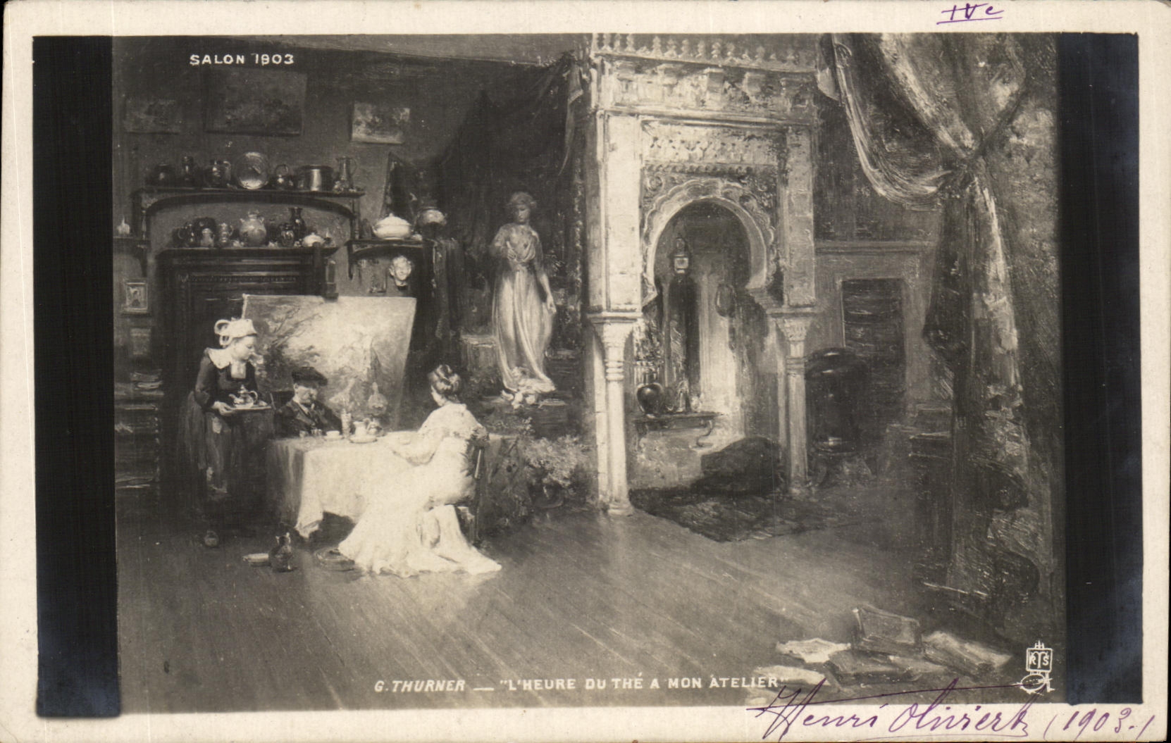 CPA Salon 1903 G Thurner L'Heure Du The A Mon Atelier