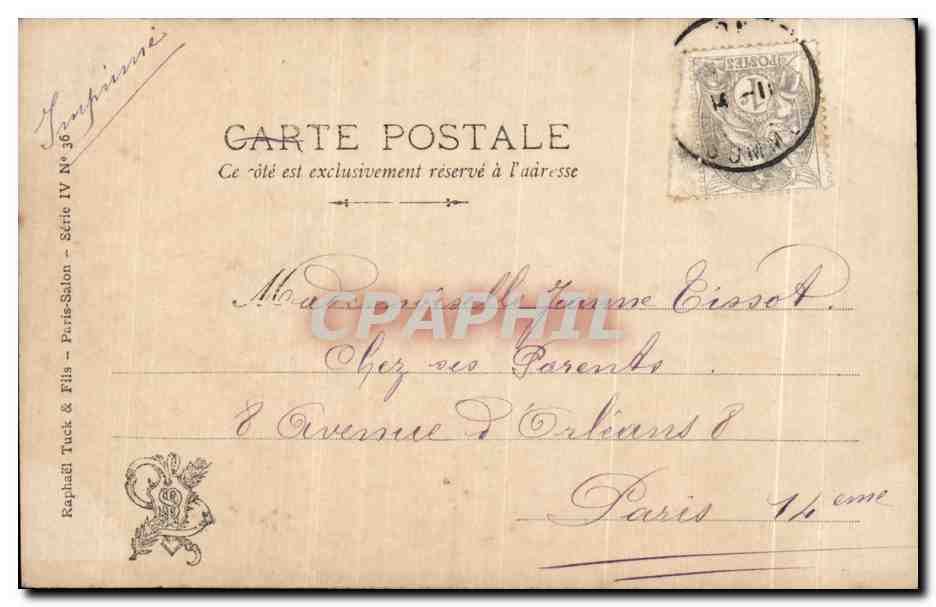 CPA Salon 1903 G Thurner L'Heure Du The A Mon Atelier — Verso