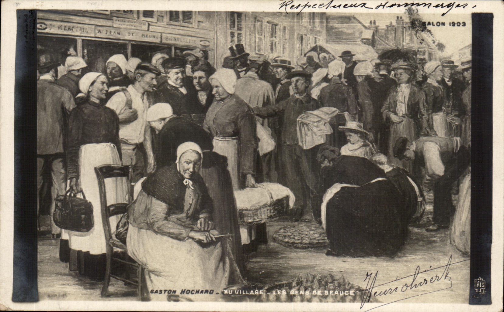 CPA Salon 1903 Caston Nochard au village Les gens de la Beauce