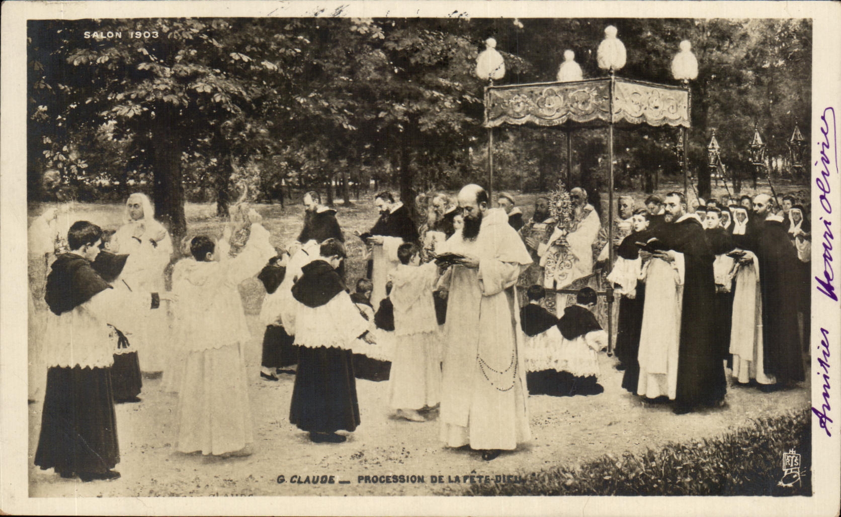 CPA Claude Procession De La Fete Dieu Salon 1903