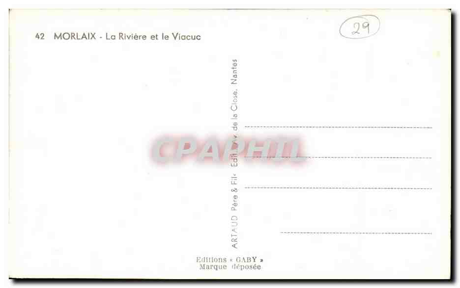 CPA Morlaix La Riviere et le Viaduc — Rückseite