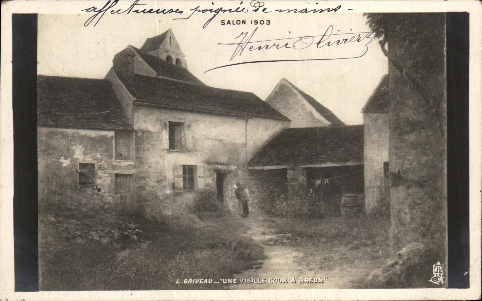 L. Griveau — 'Une vieille cour à Breux' — Henri Olivier, Salon 1903